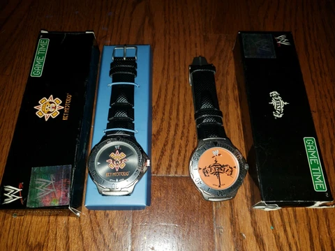 WWE Rey Mysterio + Batista Lot Black Watch - Game Time - Avon Wrestling Lot of 2 Cover