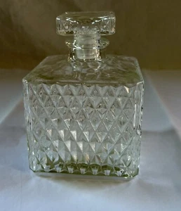 Pressed Glass Decanter Container With Stopper - Picture 1 of 4