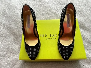 Ted Baker Black LC CRYSTAL SILETTO COURT SHOES SIZE 5 OR 39 - Picture 1 of 7