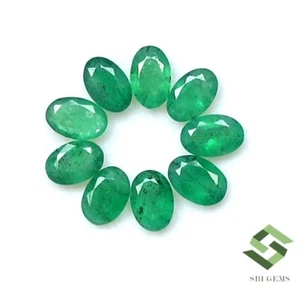 Smeraldo naturale 6x4 mm taglio ovale lotto 09 pezzi 3,76 CTS pietre preziose sfuse calibrate - Foto 1 di 8