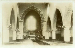 REAL PHOTOGRAPHIC POSTCARD OWLERTON CHURCH INTERIOR, SHEFFIELD, WEST YORKSHIRE - Picture 1 of 2