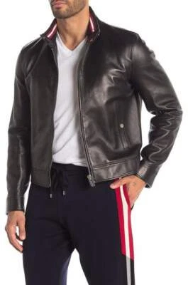 CHAQUETA/ABRIGO DE MOTOCICLISTA DE CUERO BLUSA BALLY BLUSON 100% AUTÉNTICO NUEVO PARA HOMBRE UE 48/US 38 Foto 1 de 4