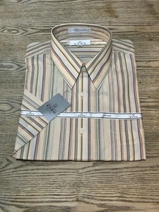 ENRO Short Sleeve Stripe Button-Downed Shirt Mens Size Large - Picture 1 of 5