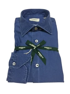 Borriello Napoli Men's Denim Shirt 100% Cotton MADE IN ITALY - Picture 1 of 4