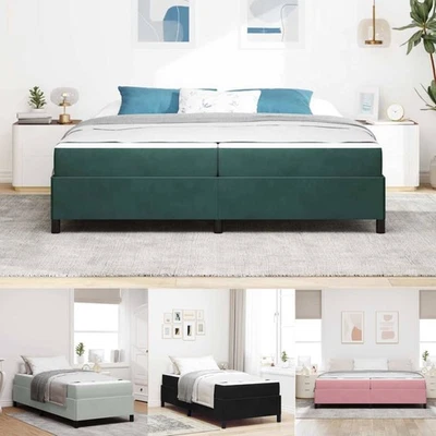 Bettgestell mit Matratze Samt Einzelbett Gästebett Doppelbett Schlafzimmerbett - Bild 1 von 4