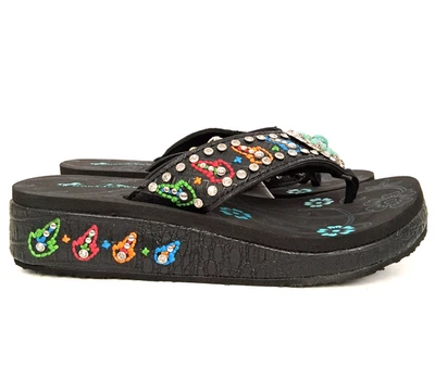 Chanclas Montana West talla 10 turquesa con sandalia de diamantes de imitación venta al por menor $54,99 nuevas en caja Foto 1 de 4