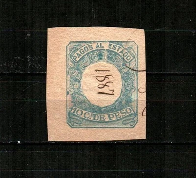 SPANISH WEST INDIES ( 1v ) Pagos Al Estado Revenue F/VF Used ( 1887 ) - Image 1 of 2
