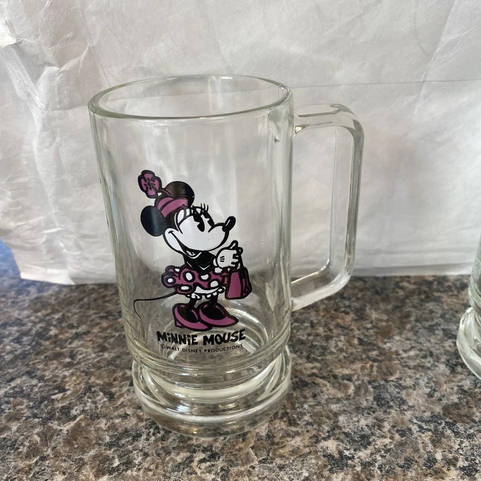 Taza de vaso Minnie Mouse vintage años 70 con asa Foto 1 de 1
