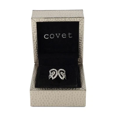 Covet Silver Ring Rhodium Cubic Zirconia Pave Butterfly Size 5 - Image 1 of 2