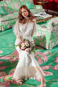 Anthropologie BHLDN x Sachin & Babi Avila Wedding Gown MSRP $1195 Sz 4 - Picture 1 of 7