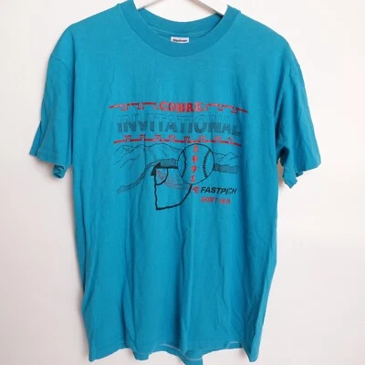 Vintage 90s Stedman Hi Cru Single Stitch Fast Pitch Softball T Shirt Size Medium - Image 1 of 4