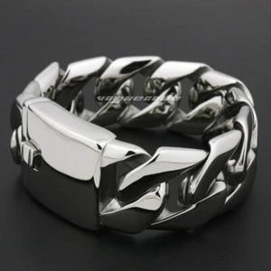 Enorme Brazalete Pesado de Acero Inoxidable Motociclista Punk Joyería 5D002A BZ - Imagen 1 de 16