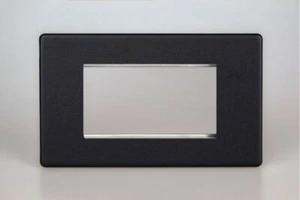 Varilight XDYG4S.MB DataGrid Plate, urban screwless matt black, 4 grid spaces - Picture 1 of 2