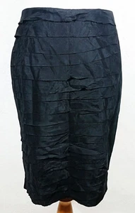 Ann Taylor Damen Rock Größe 0 Schwarz Stufen Rüschen Gerade Bleistift Abend Party - Bild 1 von 5