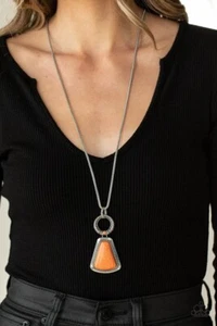 🩷 Paparazzi: Stone Prairies ~ orange Halskette - Bild 1 von 3