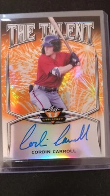 2019 Leaf Valiant Corbin Carroll Auto 13/35 Orange ROY 2023 - Image 1 of 2