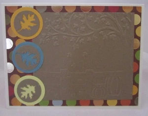 Tarjeta de otoño hecha a mano en relieve escena de otoño hojas en blanco dentro elige cuántas - Imagen 1 de 10