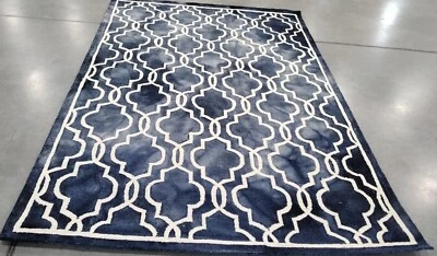 NAVY / IVORY 6' X 9' Back Stain Rug, Reduced Price 1172754080 DDY539N-6 - Image 1 of 4