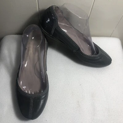 Anne Klein GRAY Faux Leather/Mesh/Patent Flats SIZE 8.5M - Image 1 of 4