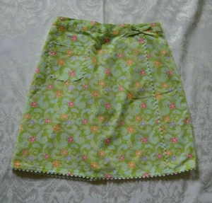 Gymboree PALM SPRINGS Green Floral Print Skirt w/ White Rick Rack Trim NWT 9 12 - Picture 1 of 2