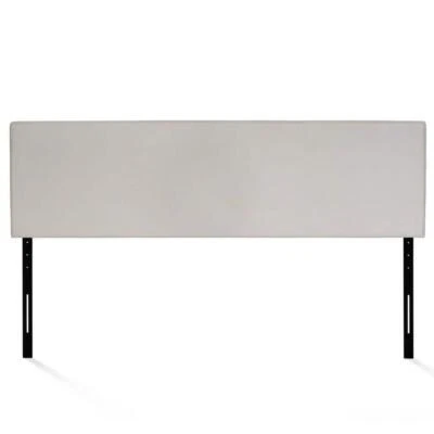 Furinno Plain Headboard White Faux Leather Fog King Bed Frame Mounted 79.63 in W - Image 1 of 4