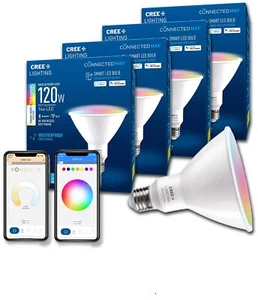 Cree Connected Max Smart Led Bulb Par38 Outdoor Flood White + Color (4 pack) - Picture 1 of 9