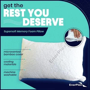 EnerPlex Memory Foam Pillows - Pack of 2 Adjustable, CertiPUR-US Certified Queen