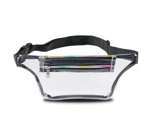 Holographic Fanny Pack for Women Men Water Resistant Crossbody Waist Bag Clear. - Picture 1 of 3