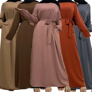 Ramadan Abaya Dubai Women Maxi Dress Muslim Islamic Kaftan Dress Loose Cocktail - Picture 1 of 71
