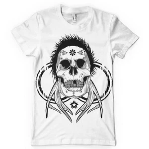 Scary Horror Horned Skull Tee Big & Tall Graphic Shirt Pro Club Shaka Art Tee - Picture 1 of 2