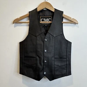 CMC Canadian Motorcycle Co Women’s Black Leather Vest XS - Picture 1 of 6
