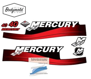Mercury 40hp decals TWO STROKE RED - Picture 1 of 1