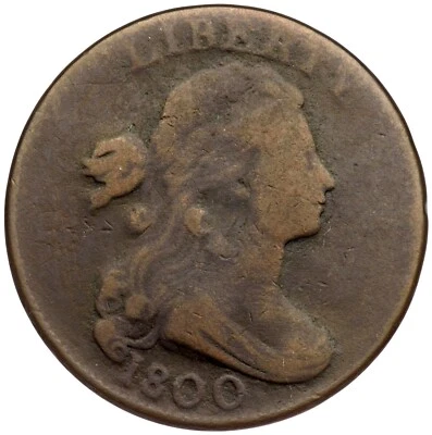 1800 S-198 R-5+ Draped Bust Large Cent Coin 1c - Image 1 of 2