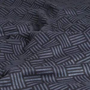 % Reststück 3m (GP 8,90 €/m) Feinstrick grafisches Muster grau schwarz NEU % - Bild 1 von 4