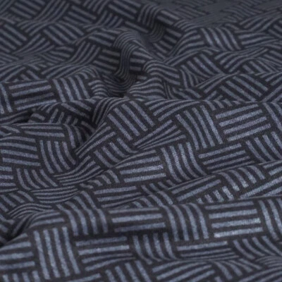 % Reststück 3m (GP 8,90 €/m) Feinstrick grafisches Muster grau schwarz NEU % - Bild 1 von 4