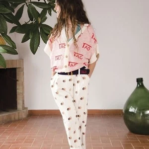 THE ANIMALS OBSERVATORY WHITE FRUIT PRINT BEAVER PANTS size 10 - Picture 1 of 10