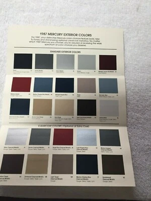 1987 РТУТЬ ВНЕШНИЙ ЦВЕТ ВЫБОР «НОВЫЙ ИЗ СТАРЫХ ЗАПАСОВ» GRAN MARQUIS COUGAR CAPRI MARQUIS - Изображение 1 из 4