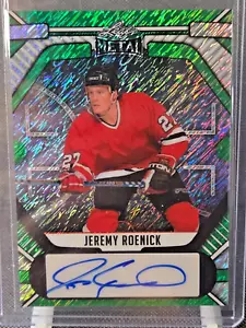 Jeremy Roenick 2025 Leaf Metal Hockey Legends Green Shimmer 1 /3 AUTO BA-JR2 - Picture 1 of 5