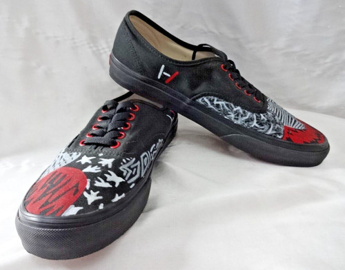 VANS Van's 751526 Top Nero Taglia 12 Fuori Muro Nero Bianco Rosso Raro Ritrovamento