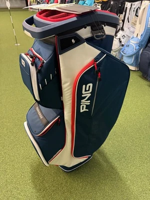 Bolsa de carro de golf PING 2025 Traverse 244 divisor de 14 vías color: azul marino/blanco/rojo ¡NUEVA! Foto 1 de 4
