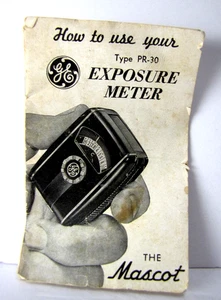 GE PR-30 Mascot Exposure Meter Instructions Manual Vintage - Picture 1 of 2
