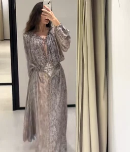 ZARA BNWT 2025. MULTICOLOURED METALLIC THREAD BOHO DRESS VISCOSE. 6895/275/333 - Picture 1 of 14