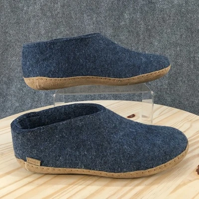 Zapatillas Glerups Para Hombres 43 The Slip-On Informales Sin Cordones Zuecos Planos Azul Lana Foto 1 de 4