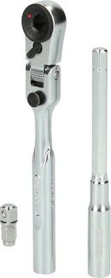 KS TOOLS 1/4" Bit-Gelenk-Umschaltknarren-Satz mit Steckadapter für Stecknüsse... - Bild 1 von 4