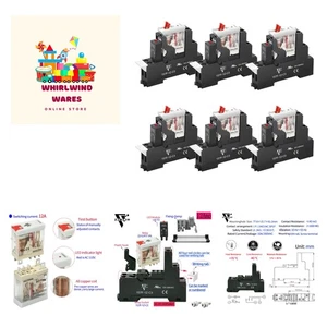 6Pcs 12 Amp Power Relay Switch Electromagnetic with  Button 110V 120V AC SPDT... - Picture 1 of 7