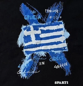 Greek Pride Flag T-Shirt XL 100% Cotton, Made in Greece Unisex Multilingual - Picture 1 of 5