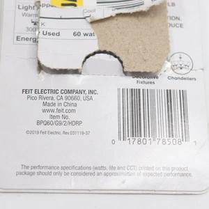 (2-Pk) Feit Dimmable Light Bulb Bi-Pin Base 3000K 60W/120V BPQ60/G9/2/HDRP - Picture 1 of 4