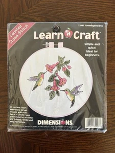 NEW 1997 Dimensions Learn-a-Craft Counted Cross Stitch #72407 Hummingbird Duo - Picture 1 of 2