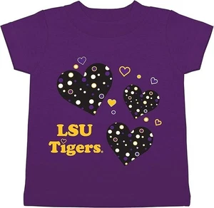 Two Feet Ahead Infant Baby Girl Fan T shirt tee College Football LSU Tigers 6mos - Picture 1 of 1
