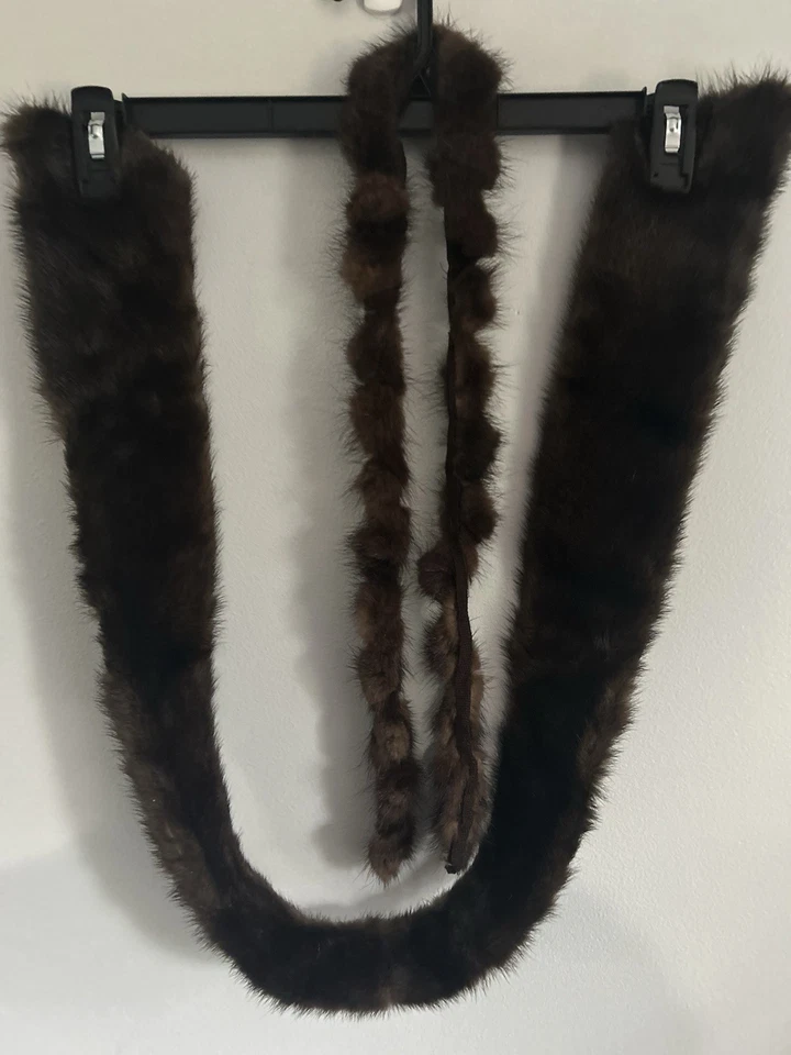 Piezas de piel de visón marrón genuino Foto 1 de 1